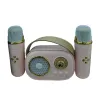 Pink portable wireless karaoke speaker set with microphone, high-definition sound quality, portable home entertainment device Item Picture